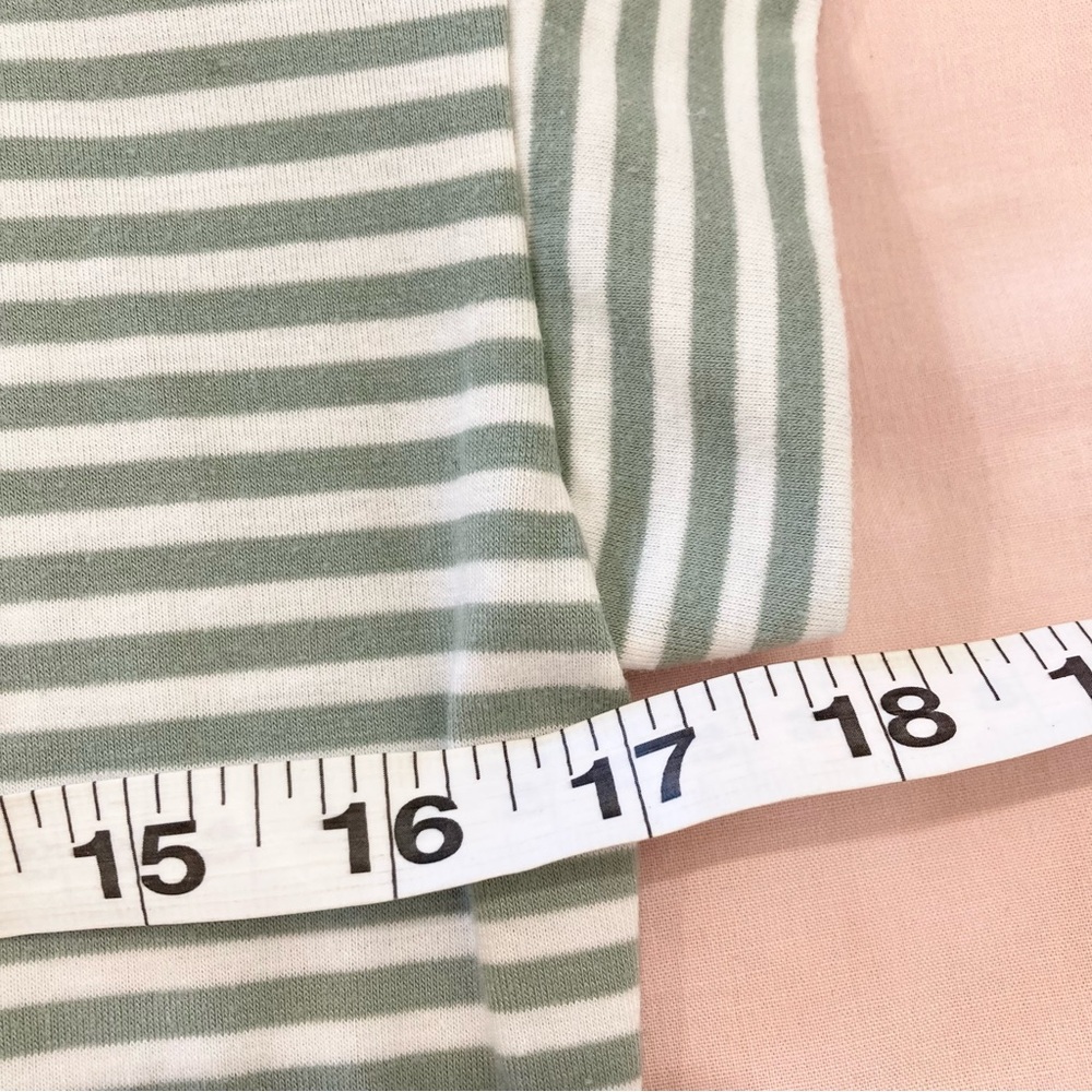 Striped T-shirt dress green and white with pockets Merokeety summer casual - Picture 11 of 14